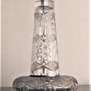 VINTAGE HEAVY-CUT GLASS LAMP